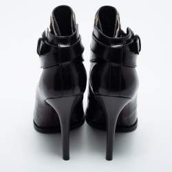 Pre Owned Tod's Black Calf Hair and Leather Ankle Boots Size 37