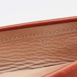 Tod's Rust Orange Leather City Gommino Slip On Loafers Size 40