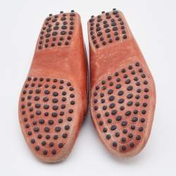 Tod's Rust Orange Leather City Gommino Slip On Loafers Size 40