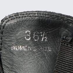 Pre Owned Tod's Black Suede and Elastic Fabric Ankle Boots Size 36.5