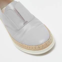 Pre Owned Tod's Grey Leather Francesina Espadrille Sneakers Size 37