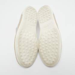 Pre Owned Tod's Grey Leather Francesina Espadrille Sneakers Size 37