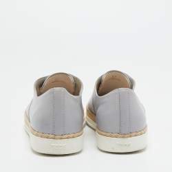 Pre Owned Tod's Grey Leather Francesina Espadrille Sneakers Size 37