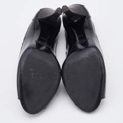 Tod's Black Patent Leather Cut-Out Peep Toe Pumps Size 38.5