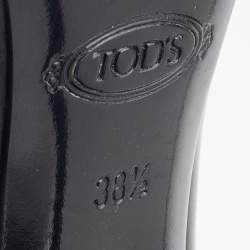 Tod's Black Patent Leather Cut-Out Peep Toe Pumps Size 38.5
