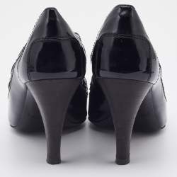 Tod's Black Patent Leather Cut-Out Peep Toe Pumps Size 38.5