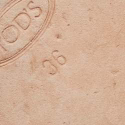 Pre Owned Tod's Brown Croc Embossed Leather Buckle Loafers Size 36