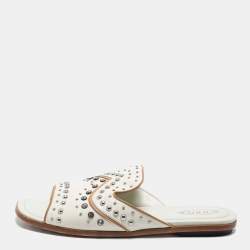Tod's White Leather Slide Sandals Size 40