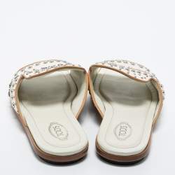 Tod's White Leather Slide Sandals Size 40