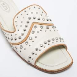 Tod's White Leather Slide Sandals Size 40