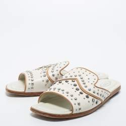 Tod's White Leather Slide Sandals Size 40