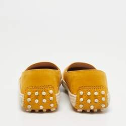Pre Owned Tod's Yellow Suede Espadrille Loafers Size 35.5