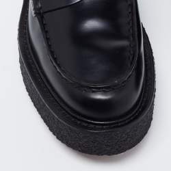 Pre Owned Tod's Black Leather Slip On Loafers  Size 37