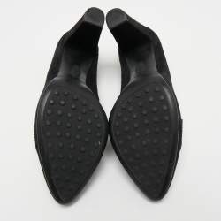 مملوكة مسبقًا Tod's Black Suede Penny Loafer Pumps Size 38.5