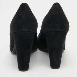 مملوكة مسبقًا Tod's Black Suede Penny Loafer Pumps Size 38.5