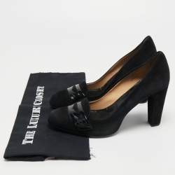 مملوكة مسبقًا Tod's Black Suede Penny Loafer Pumps Size 38.5