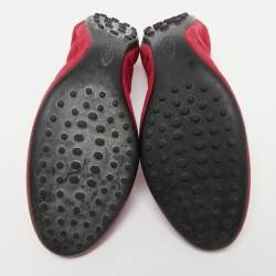 Pre Owned Tod's Pink Suede Scrunch Ballet Flats Size 38.5