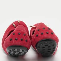 Pre Owned Tod's Pink Suede Scrunch Ballet Flats Size 38.5