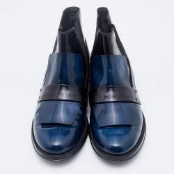 مملوكة مسبقًا Tod's Blue/Black Leather Chelsea Boots Size 39