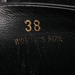 Pre Owned Tod's Black Leather Tassel Fringe Detail Platform Slide Sandals Size 38