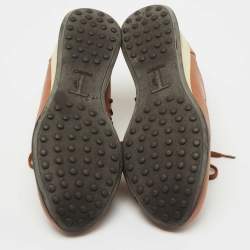 Pre Owned Tod's Tan Leather Low Top Sneakers Size 38