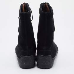 Pre Owned Tod's Black Suede Gommino Ankle Length Boots Size 36.5