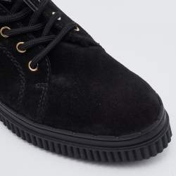 Pre Owned Tod's Black Suede Lace Up High Top Sneakers Size 40