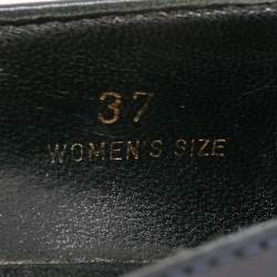 Pre Owned Tod's Navy Blue Leather Fringe Pumps Size 37