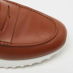 Pre Owned Tod's Brown Leather Gommino Loafer Sneakers Size 37