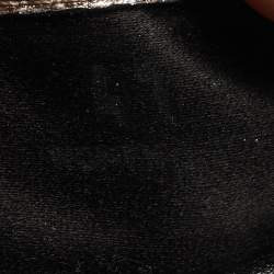 Pre Owned Tod's Metallic Leather Crystal Embellished Bow Scrunch Ballet Flats Size 41