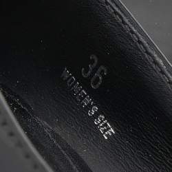 Pre Owned Tod's Black Patent Leather Round Toe Wedge Pumps Size 36