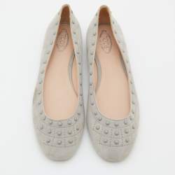 Tod's Grey Suede Ballet Flats Size 36