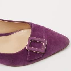 Tod's Purple Suede Buckle Pumps Size 39.5