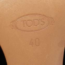 Pre Owned Tod's Black Patent and Leather Block Heel Square Toe Pumps Size 40