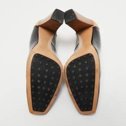 Pre Owned Tod's Black Patent and Leather Block Heel Square Toe Pumps Size 40