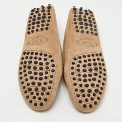 Pre Owned Tods Beige Suede Penny Loafers Size 35