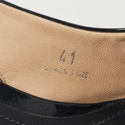 Pre Owned Tod's Navy Blue Patent Leather Penny Loafer Slingback Pumps Size 41