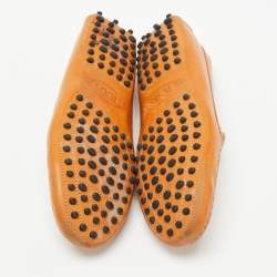 Pre Owned Tod's Brown Leather Slip On Loafers Size 37.5