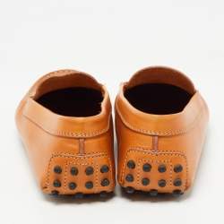 Pre Owned Tod's Brown Leather Slip On Loafers Size 37.5