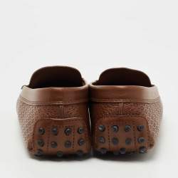 Pre Owned Tod's Brown Leather Slip On  Loafers Size 37.5 