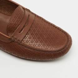 Pre Owned Tod's Brown Leather Slip On  Loafers Size 37.5 