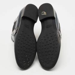 مملوكة مسبقًا Tod's Black/Blue Glossy Leather Chelsea Ankle Boots Size 36.5