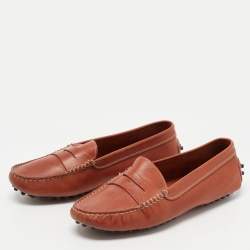 مملوكة مسبقًا Tod's Brown Leather Penny Loafers Size 36.5
