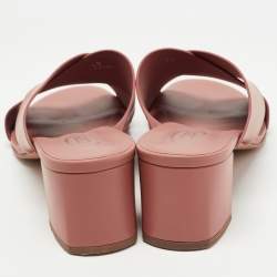 Pre Owned Tod's Brown Leather Crisscross Slide Sandals Size 40