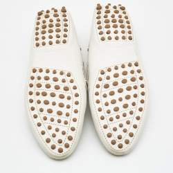 Pre Owned Tod's White Leather Penny Slip On Loafers Size 38