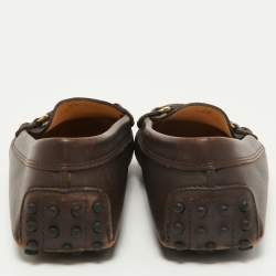 Tod's Brown Leather Gommino Slip On Loafers Size 36