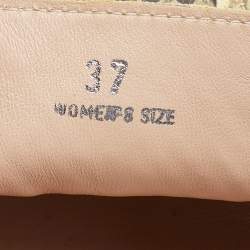 Pre Owned حذاء لوفرز تودز اسبادريل جلد وثعبان لونين مقاس 39.5