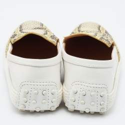 Pre Owned حذاء لوفرز تودز اسبادريل جلد وثعبان لونين مقاس 39.5