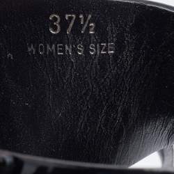 Pre Owned Tod's Black/White Patent Leather Slingback Flat Sandals Size 37.5