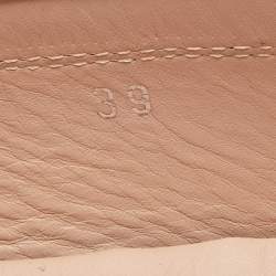 Pre Owned Tod's Silver Metallic Leather Penny Loafers Size 39